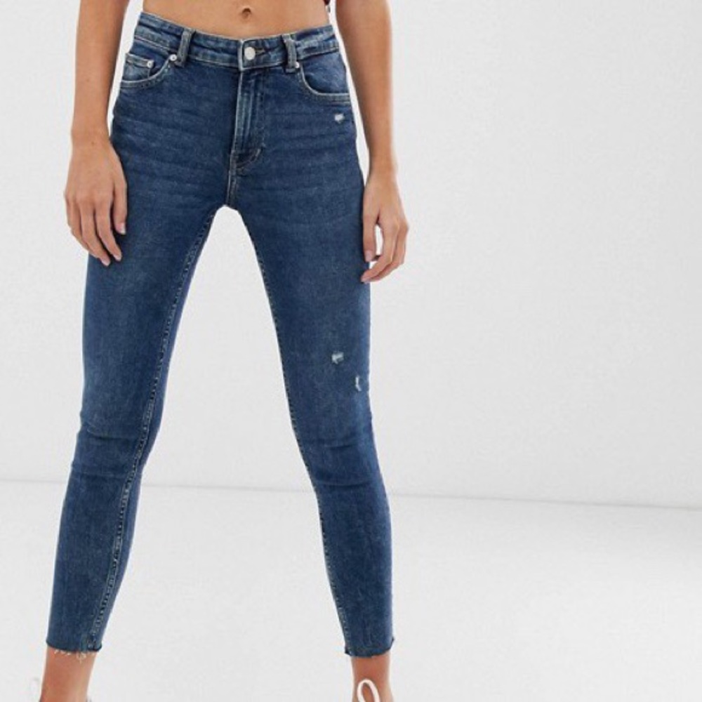 Bershka dark wash skinny jeans